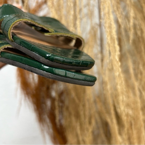 Aquatalia green leather step in sandal faux croc size 7 made in Italy - Picture 7 of 11